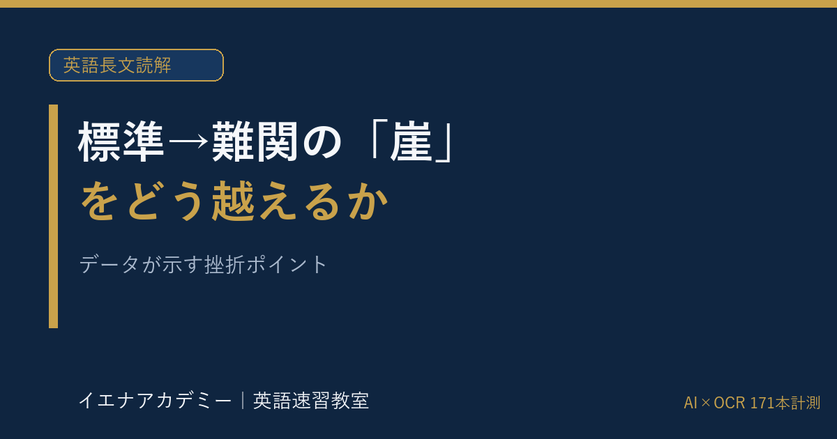 標準から難関の崖｜イエナアカデミー