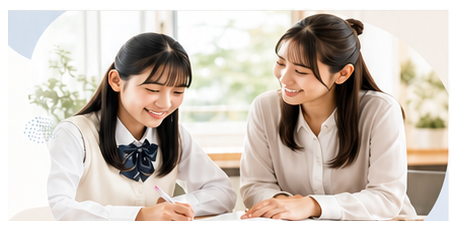 英語学習に取り組む生徒と講師