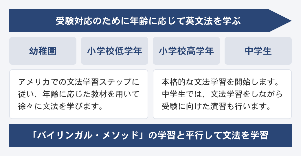 年齢に応じた英文法の学習で受験対策も万全