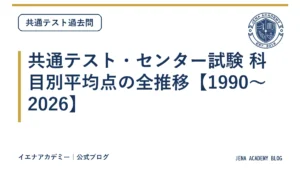 共通テスト・センター試験 科目別平均点の全推移【1990〜2026】