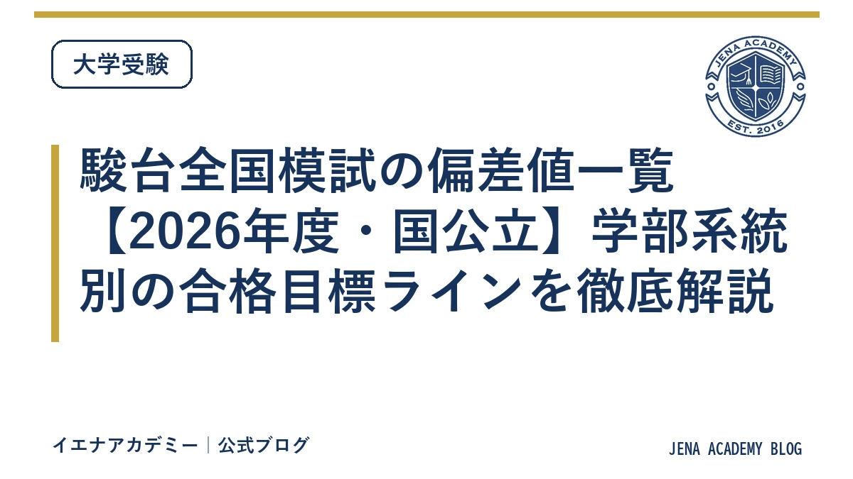 駿台全国判定模試　2009年第2回 大学別合格ライン偏差値掲載資料集付 駿台全国模試の偏差値一覧【2027年度・国公立】学部系統別の合格目標
