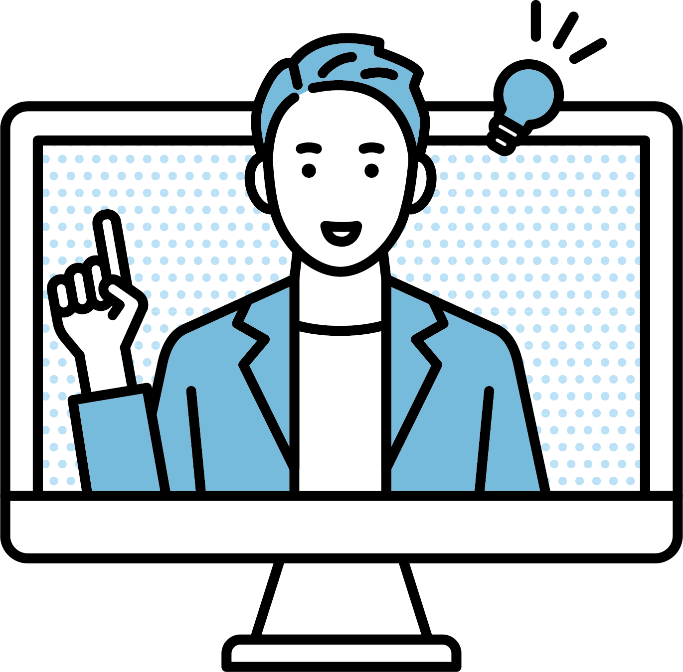 解説動画で講師が説明するイラスト